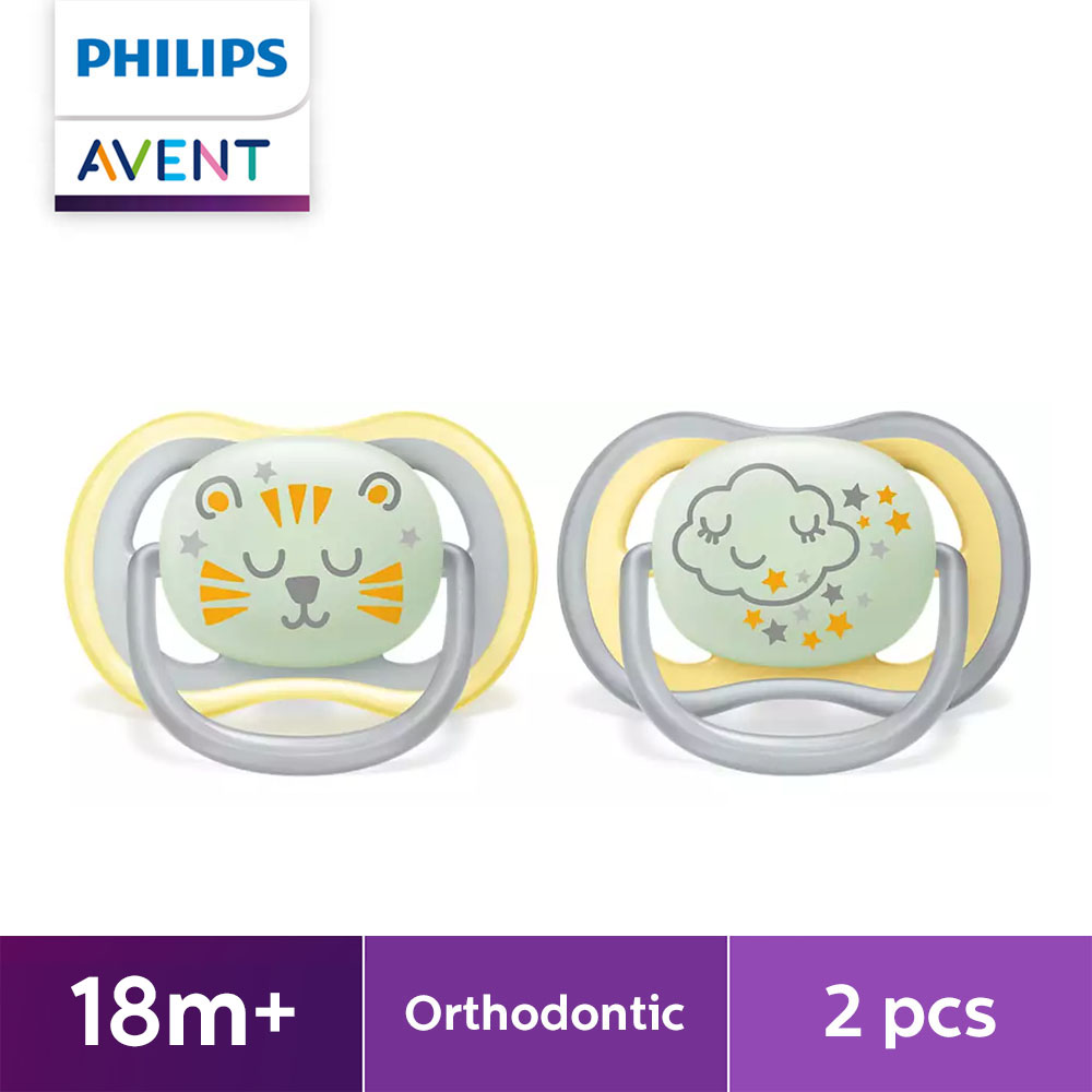 Philips AVENT 18m+ Glow in the Dark Ultra Air Night Time Pacifier 2-pack