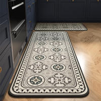 2 In 1 Kitchen Carpet Floor Mat Non-Slip 2 Pcs Thicken Doormat Rugs Kitchen Mats Bathroom Carpets Anti Slip Non-slip Floor Mats Super Absorbent Quick Dry