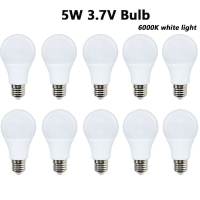 【Local Stock】Aitemay 4pcs DC 3.7V Low Voltage LED Energy Saving Bulb E27 5W High Brightness Spherical Lamp Non‑Flicker Home Indoor Lighting