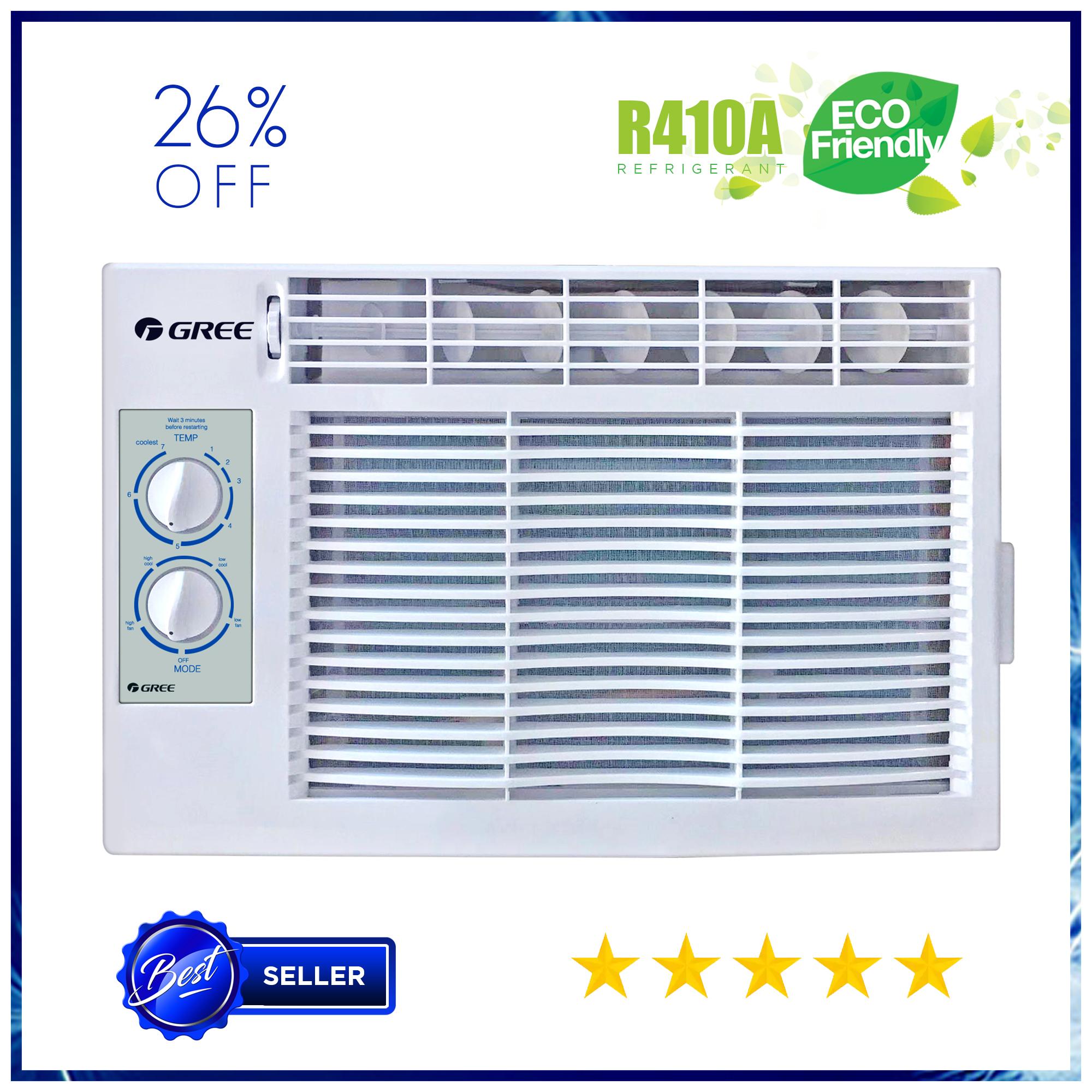 Gree 0.5HP Non-Inverter                        Window Type U-J05-3NM Airconditioner Compact Series