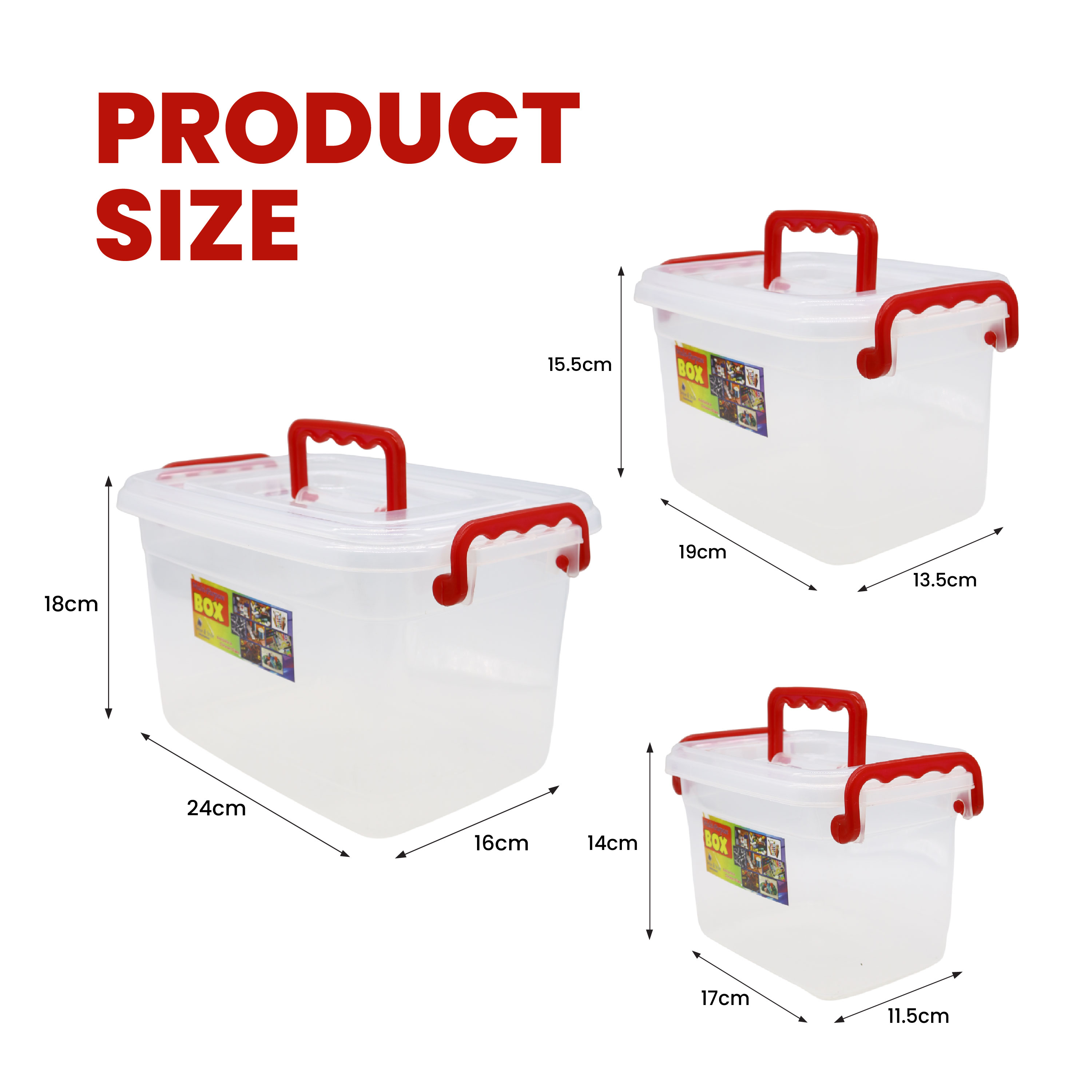 Small Box With Handle Product Multipurpose Storage Box with Handle & Locking Lid - Durable ...