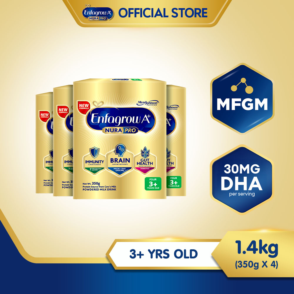 Enfagrow A+ Nurapro Four Milk Supplement Powder for Children/Kids 3+ Years Old 1.4kg (350g x 4)