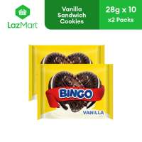 Bingo Vanilla filled Choco Sandiwch Cookies 28g x 10 - Pack of 2
