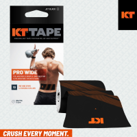 KT Tape Pro Wide - 10 Strips - 4″ x 10″ - Jet Black