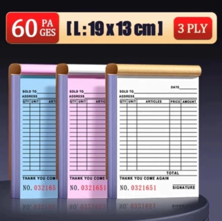 Carbonized Receipt Invoice 2/3 Copies Commercial Receipt Official Receipt Sales Invoice 60 Pages