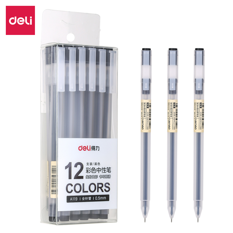 Deli 12 Colors Ballpen Gel Pen Spinning 0.5mm Ballpen EG118 1pc