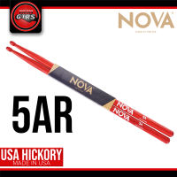 Nova Drumsticks Red Wood 5AR Red 5A by Vic Firth USA Drumstick Hickory Wood