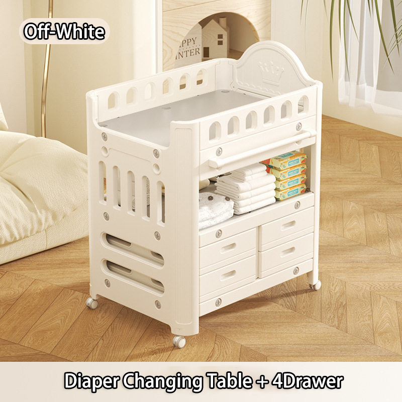Baby Changing Table Mobile Nursing Station with Storage Adjustable Height Diaper Change Table for Baby Massage & Bath