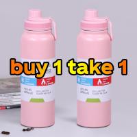 Buy 1 Take 1=2PCS tumbler hot and cold 24 hours 600ml/1000ml tumbler Stainless steel water bottle outdoor sports bottle tumbler