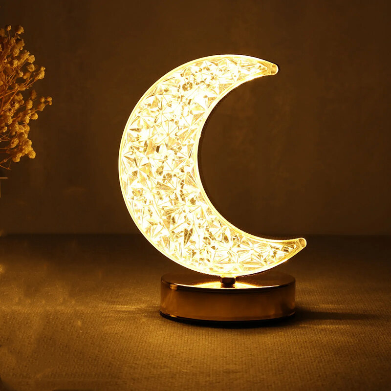 ChicDecor Led Touch Table Lamp desk lamp Crystal Diamond Night Light 3 Color Dimmable USB Rechargeable Desk Light study lamp study lamp desk lamp