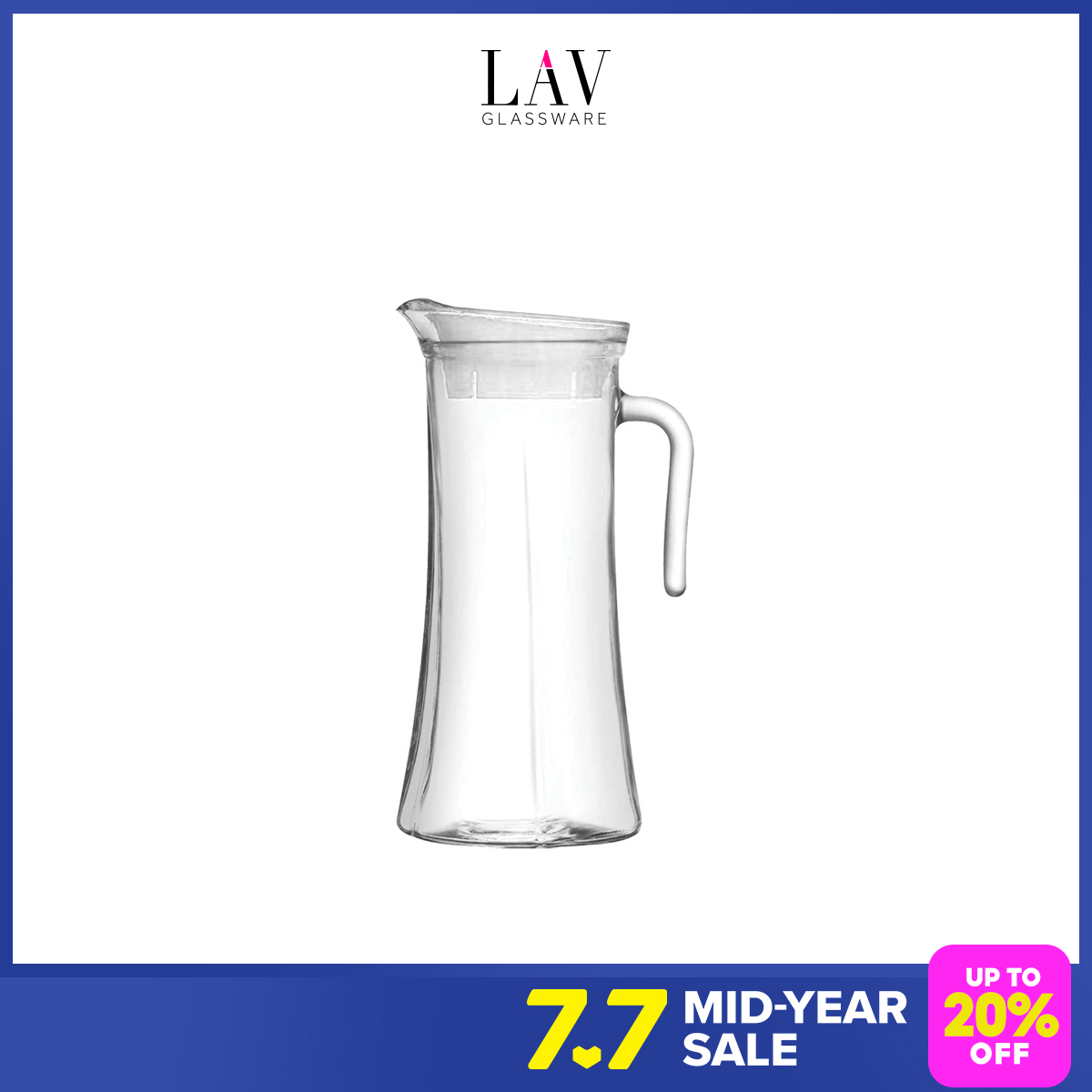 LAV Truva 1Piece Glass Pitcher with Lid (1.4 L)