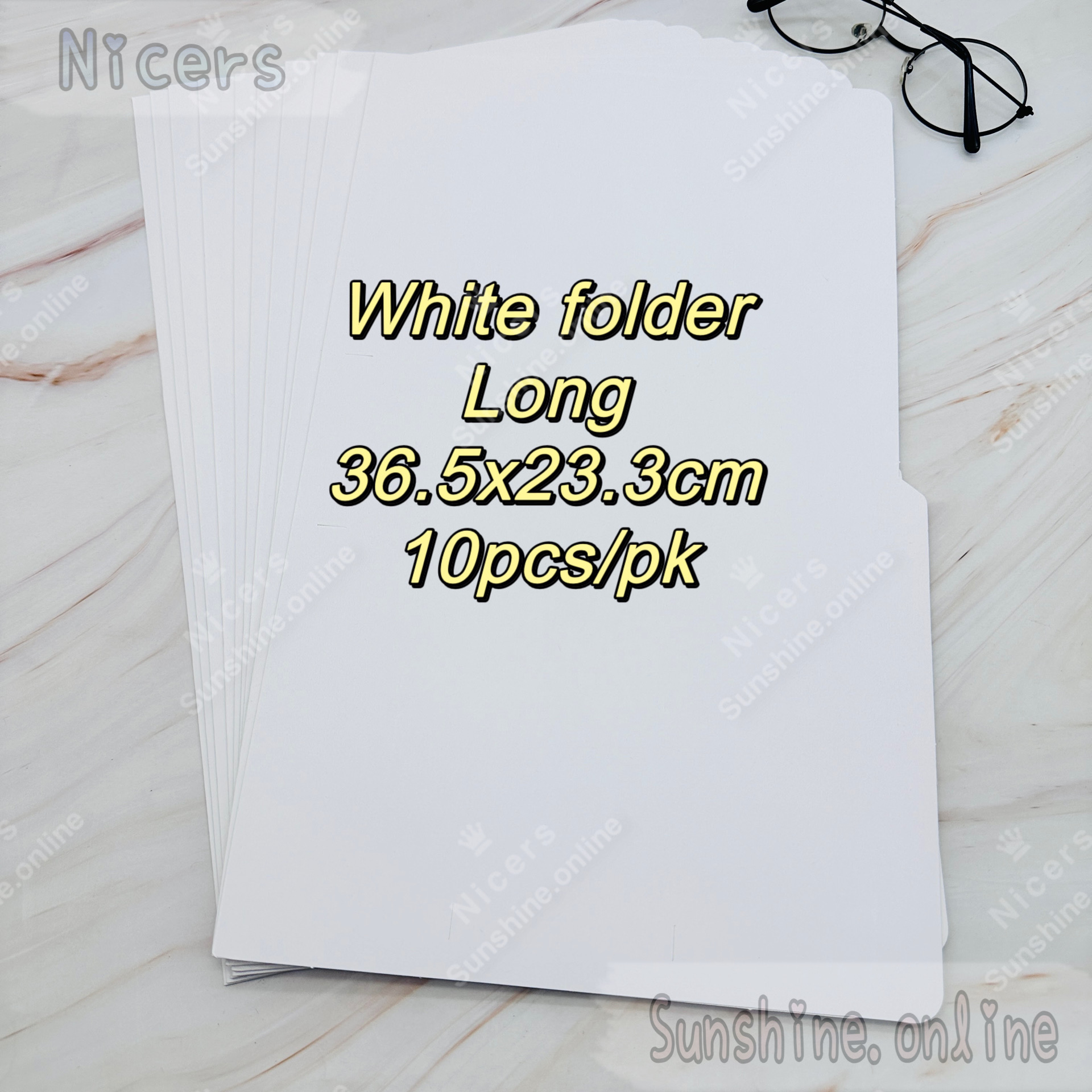 10pcs Thick White Folder Kraft Folder 15pts Long Short