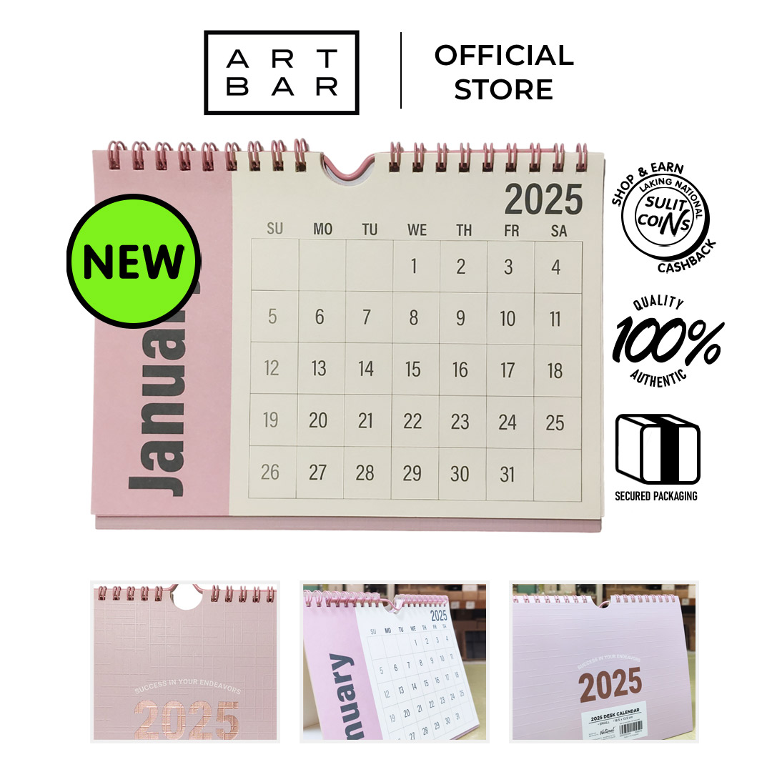 Desk Calendar Small 6 pages Pink Doublewire - Art Bar PH