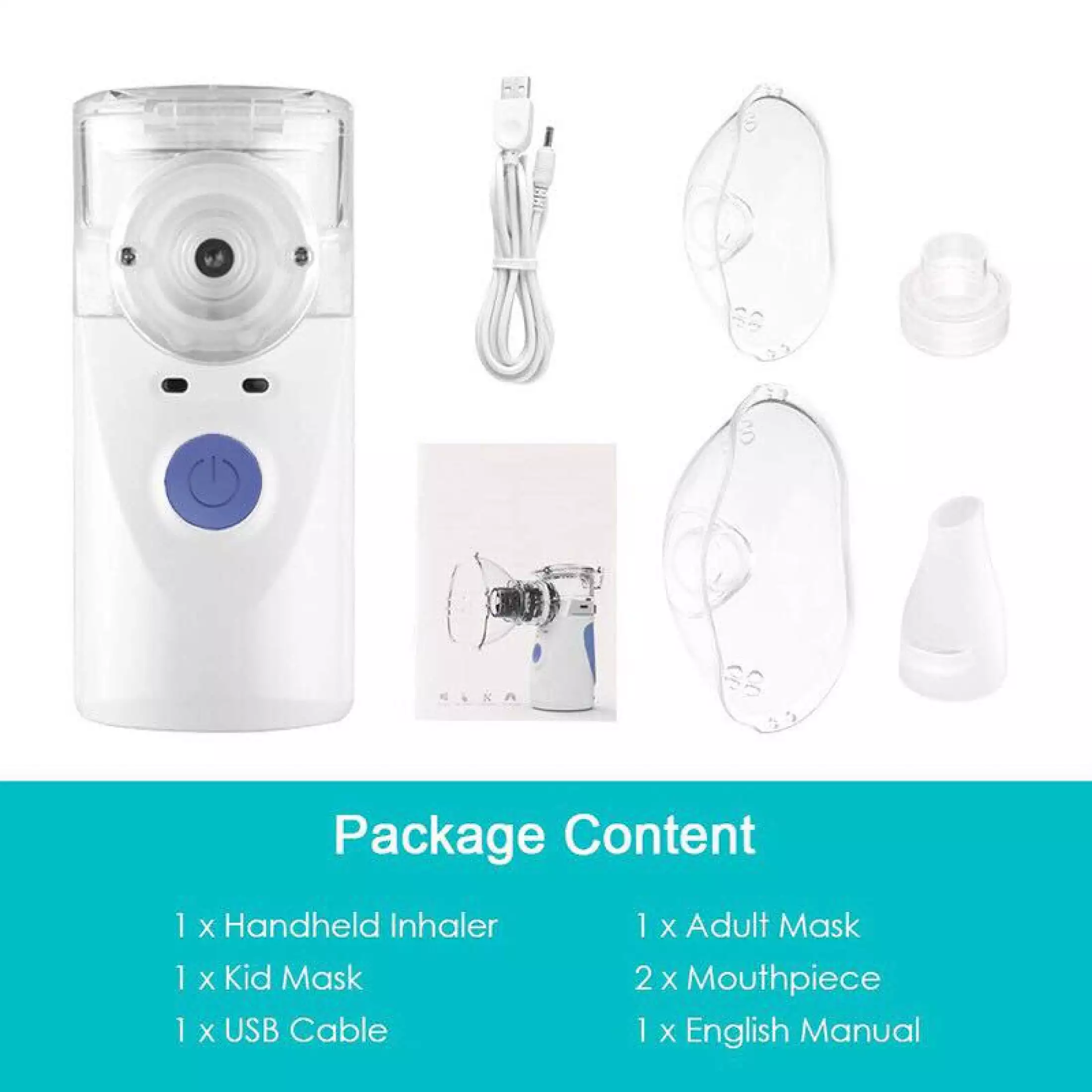 Mini Compact Portable Ultrasonic Coughing Phlegm Mesh Nebulizer Machine for Kids & Adult