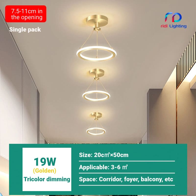 RIDI Tricolor chandelier led lights Aisle Lighting nordic ceiling light for living room bedroom corridor