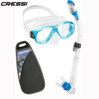 Cressi Perla Dry Snorkeling set Diving Mask Dry Snorkel Quality Silicone Skirt Dry Top valve Snorkel for Adults
