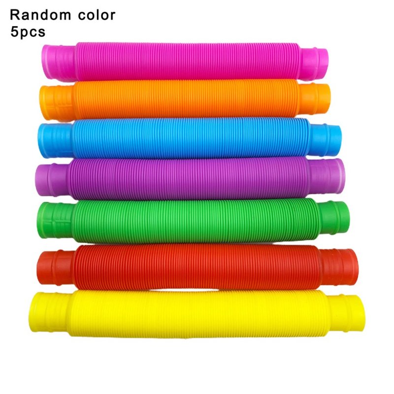 5pcs Plastic Pop Tube Coil Children S Toys Early Educational Toy Color Random