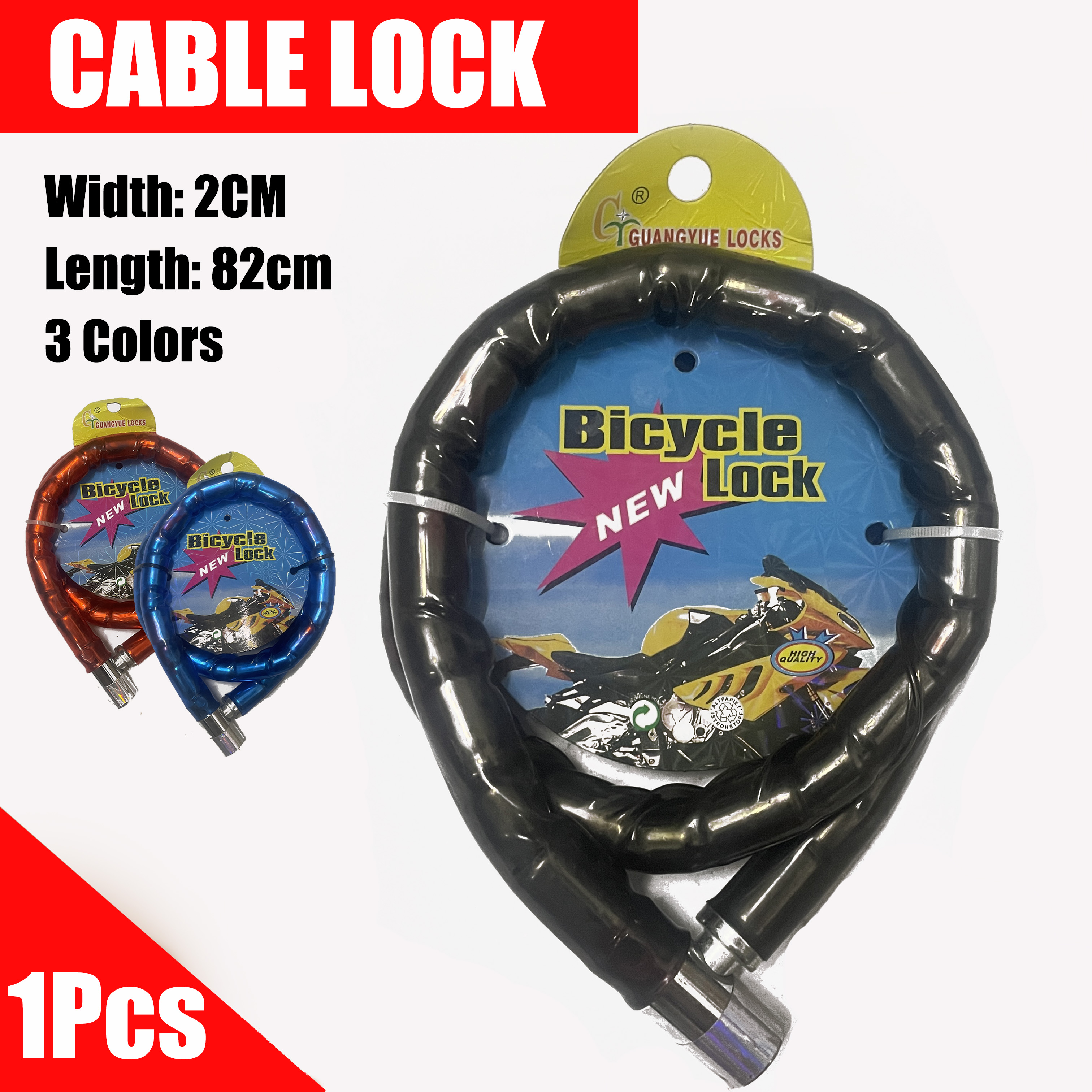 Heavy Duty Bicycle Lock Cable Lock Bike Locks Heavy Duty Steel Wire Cable Chain Anti Theft PVC Cover Motor Bike Bicycle Lock Universal Security Lock with Key Lazada PH