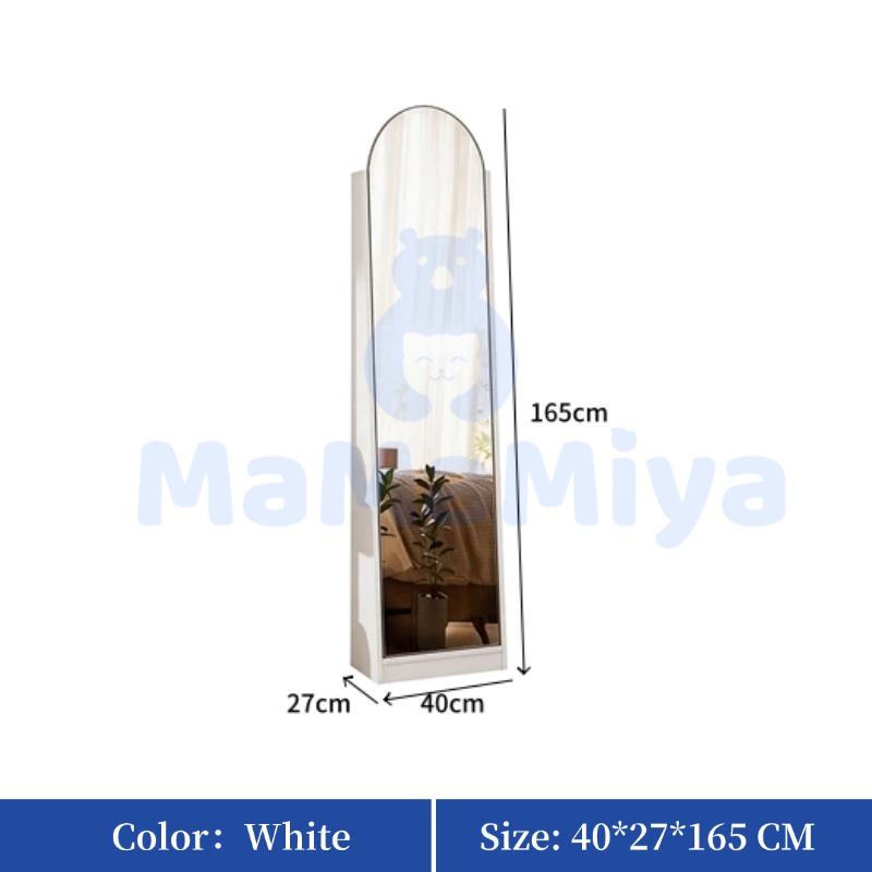 MaMaMiya Dressing Mirror Full Length Floor Standing with Hidden Multi-layer Storage Shelf Cabinet