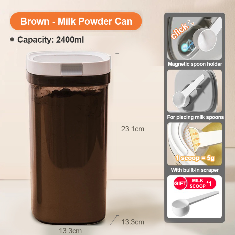 Kidscompany 2400/1800/1200/800ML Milk Storage Container Baby Milk Powder Airtight Container Box with Scoop&Scraper