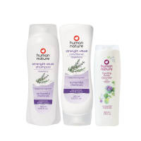 Human Nature Strength +PLUS Natural Shampoo  Superior Hair Thickening Rescue from Excessive Hairfall and Breakage (No Harmful Chemicals)