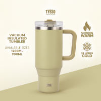 TYESO Original Car Cup Vacuum Insulated Tumbler 900–1200ML w/ Straw & Handle – Stainless Steel Travel Mug for Hot & Cold Drinks