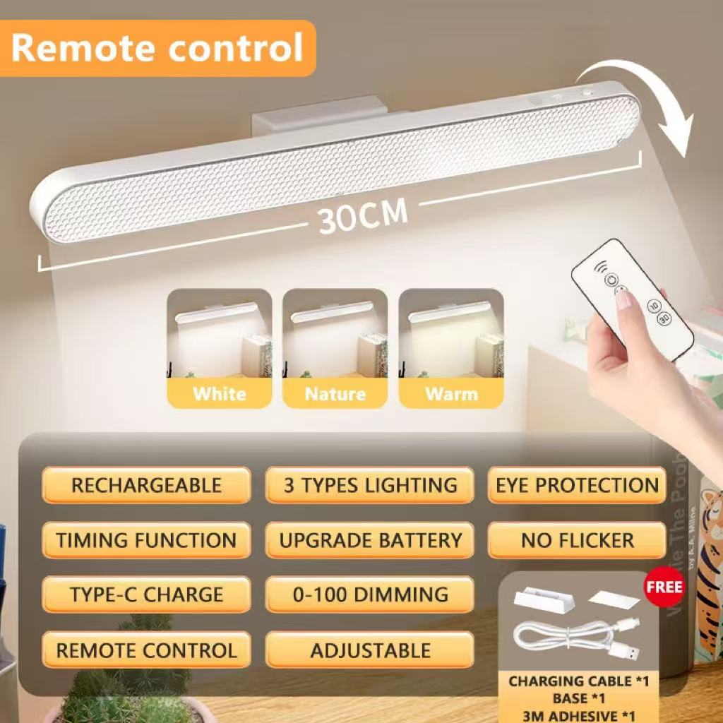 ✅100% Original UME Magnetic LED Light Rechargeable Table Lamp For Study Remote Control Dimmable Cabinet Light