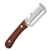 Sanwood Stainless Steel Vegetable Peeler with Wooden Handle 2-in-1 Fruit Potato Peeler with Bottle Opener Kitchen Quick Peeling Tool