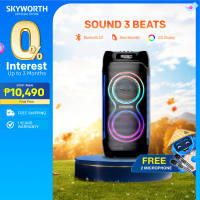 Skyworth PartyBox SP80 Portable Party Speaker with Wheels LED Display RGB Lights and Wireless Mic