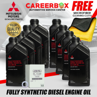 Mitsubishi Original Fully Synthetic Engine Oil CJ-4 5w-30 8Liters Set with Original Oil Filter for Montero Sports / Strada Model 2016 to Present