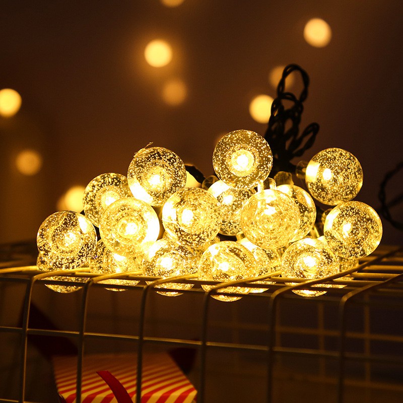LED Solar String Lights Outdoor Crystal Globe Lights Waterproof Solar Powered Patio Light