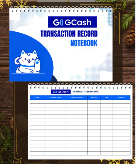 GCash Rate Transaction Record Notebook Tracker with Free Laminated GCash Rate A5 Size 60 Pages