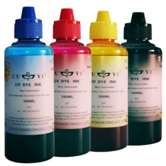 Set Of 4 Cuyi Uv Dye Ink Hong Kong Inks 100ml Each Cmyk Universal Inks For Epson Canon Hp 1980