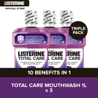 Listerine Total Care Mouthwash 1L x3 - Triple Pack for complete oral care and germ kill
