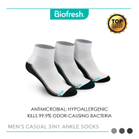 Biofresh Men’s Antimicrobial Cotton Thin Casual Ankle Socks 3 pairs in 1 pack RMCG04