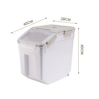 25kg Capacity Rice Storage Container with Locking Lid Measuring Cup Wheels