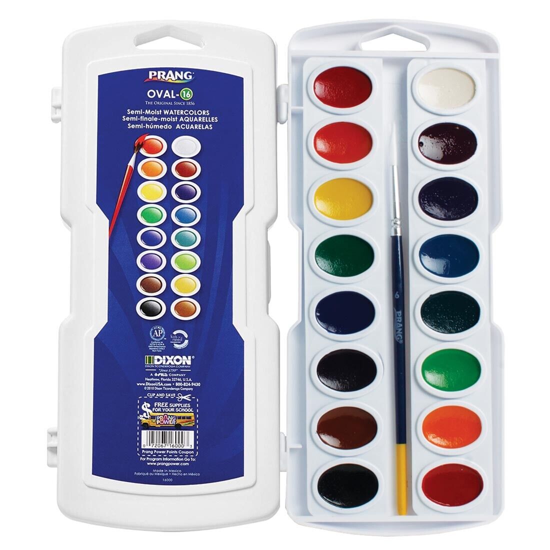Prang Watercolor 16 Colors set with Brush and free 2brushes and Sakura Gelly Roll Pen