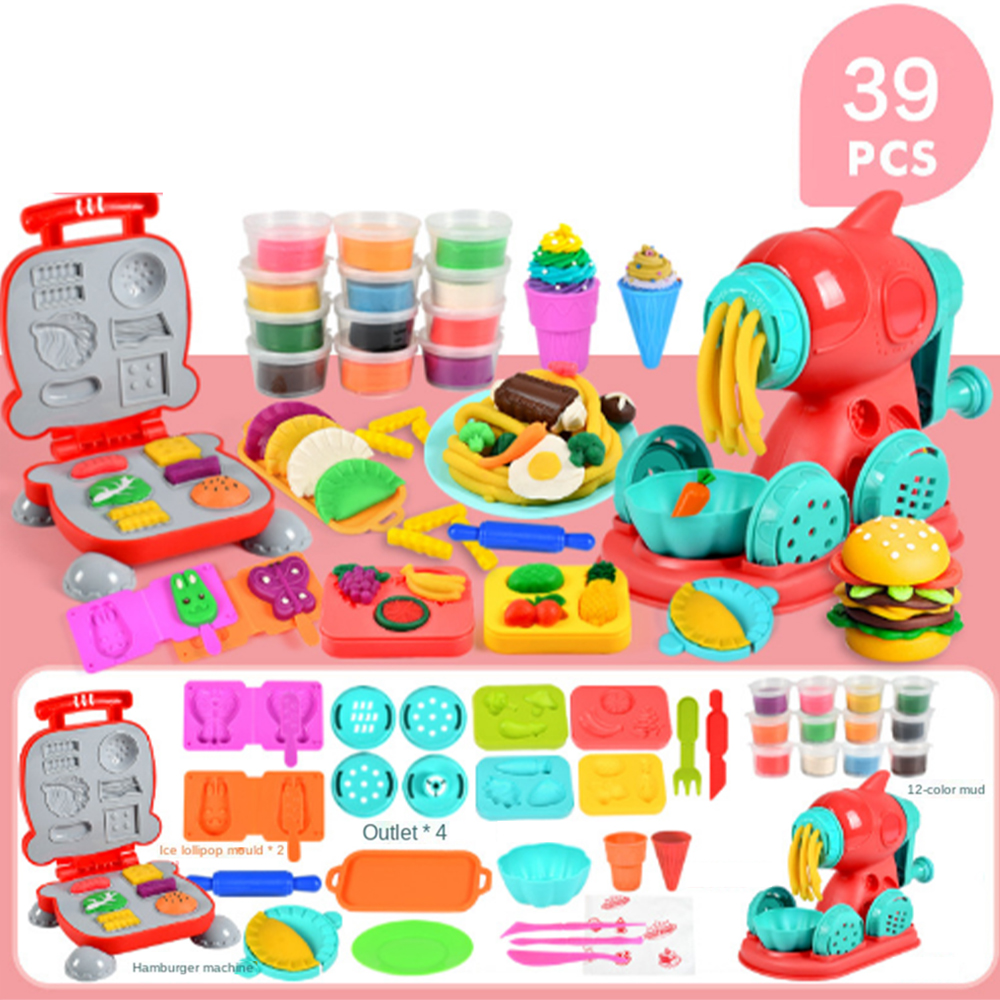 [READY STOCK] 3D Color Clay Toy Noodle Maker Machine Toys Dough Set Ice Cream Double Twister Playdoh Play Doh Plasticine Toys
