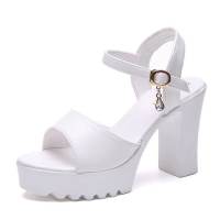Falimottype)Size 35-40 Womens Fashion High Heels Korean Style High-heeled Sandal Casual Thick Heel School Student Shoes