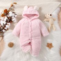 Baby Romper Born Girl Boy Clothes Autumn Winter Coral Fleece Hoodie Long Sleeve Toddler Soft Jumpsuit