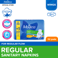 Modess Regular Cottony Soft with Wings Sanitary Napkins 32s - Regular Flow Fast Absorbing vs Leaks