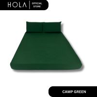 HOLA Bedsheet | Plain Cotton | Full Garter Fitted Sheet + 2 Overlap Pillowcase - Bright Colors