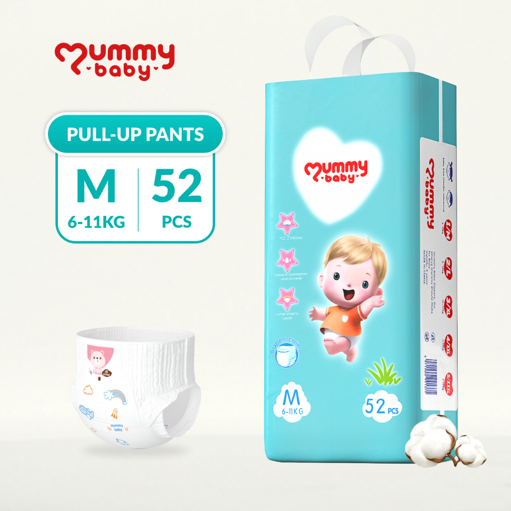 Mummybaby Pull-up Pants pants 50 pcs /pk Bundle Pack S Large Size Medium XL XXL XXXL Tape All size Unisex Ultra thin and dry Breathable Diapers#NS001#NS002#NS003#NS004