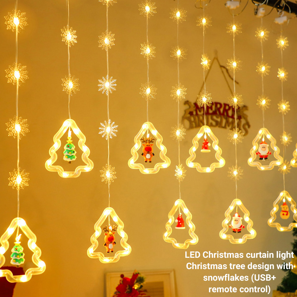 LED Christmas Curtain String Lights - 8 Modes Outdoor/Indoor Decoration for Party Wedding Garden⚡PH deliveryIn stock⚡
