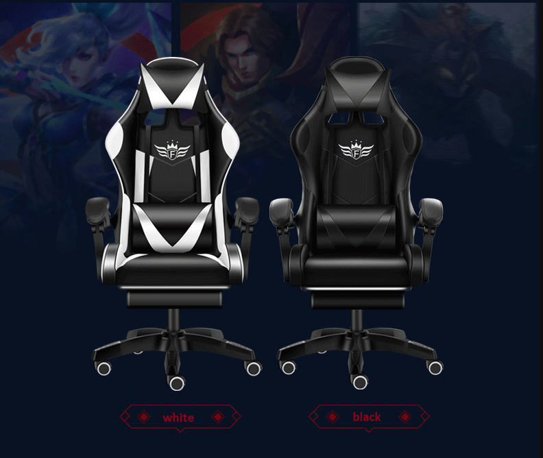 Motida Computer Chair Gaming Chair with Massager and Footrest Ergonomic