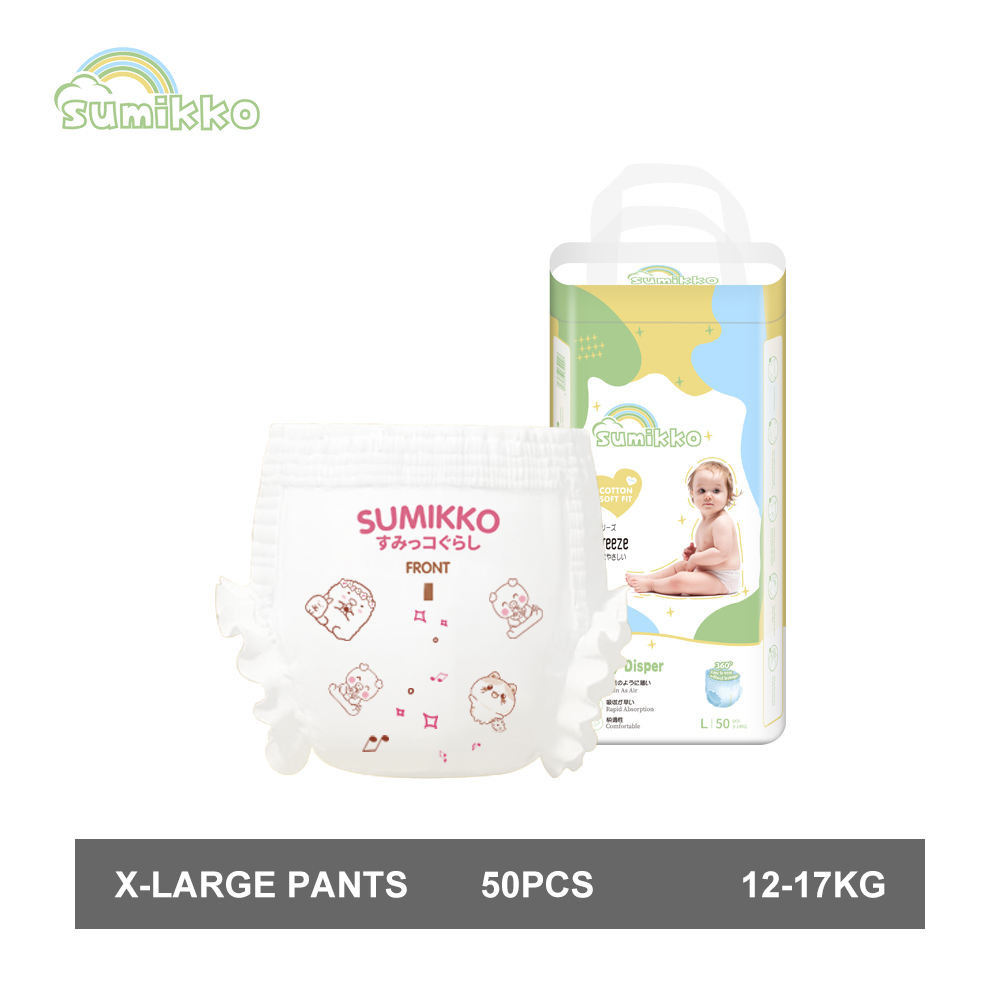Sumikko 50 pcs Pull-up Pants Baby diaper pants Disposable for Baby Pull Up Pants Bundle Pack Large Size S Medium XL XXL XXXL