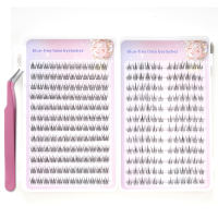 17 MILE 288 Clusters Glue Free Sunflower Fish Tail Trilogy False Eyelashes Natural Soft Self-adhesive Eye Lashes Layered Manga Eye False Eyelash Extension with Tweezers