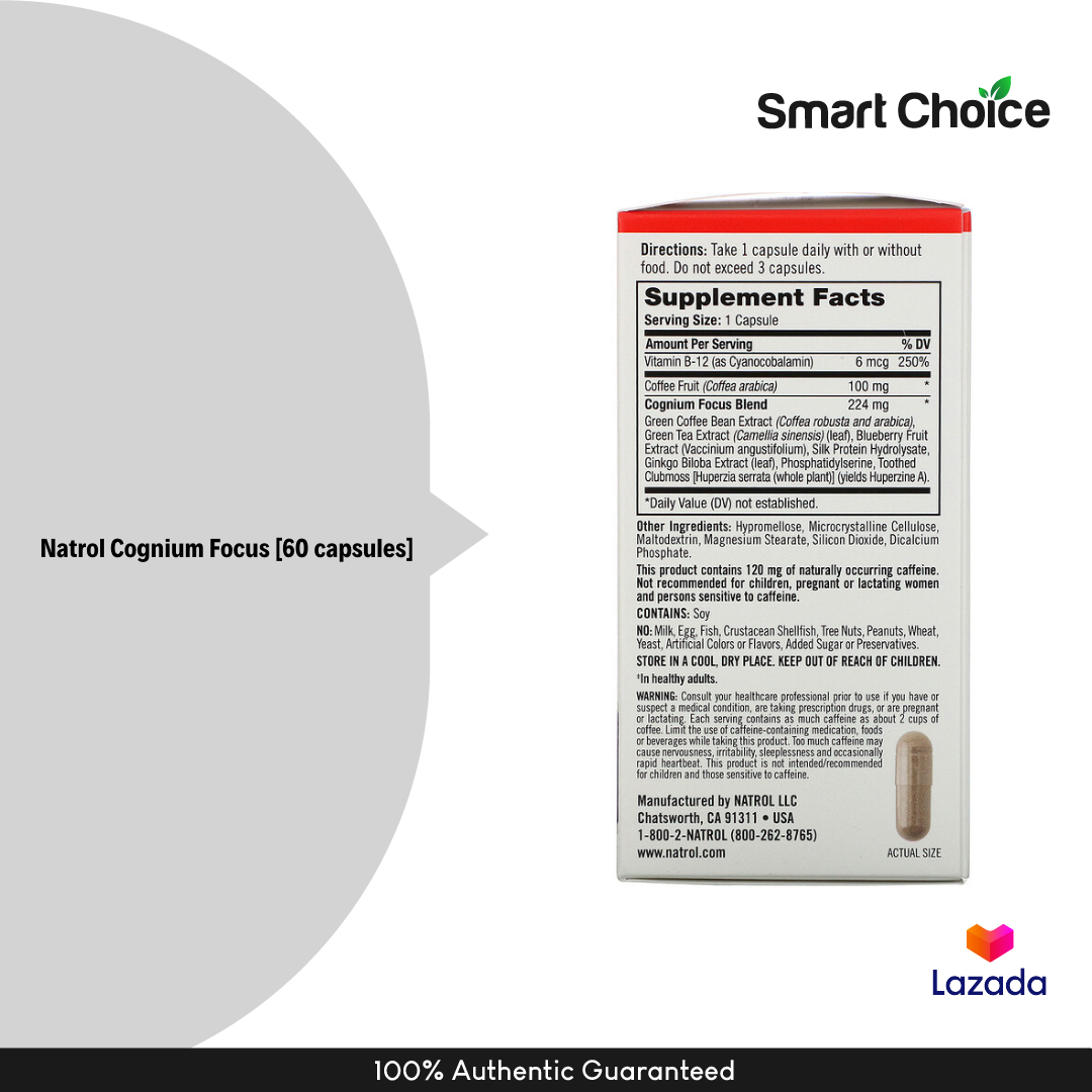 Natrol Cognium Focus [60 capsules] review and price