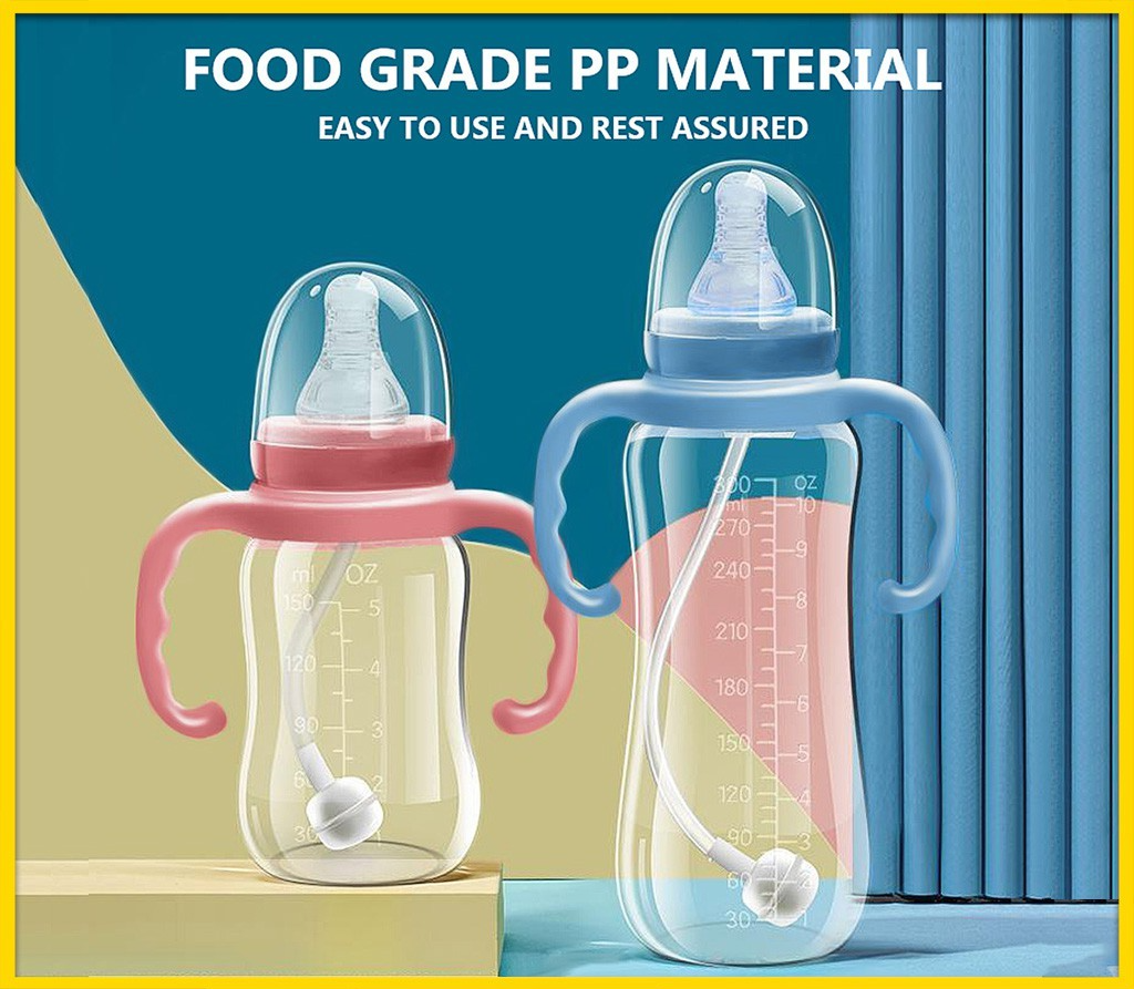 Bailey Baby Feeding Bottle 4Oz 8Oz 10Oz Newborn Baby Feeding Bottle with Handle Made of Imported Food Bpa Free