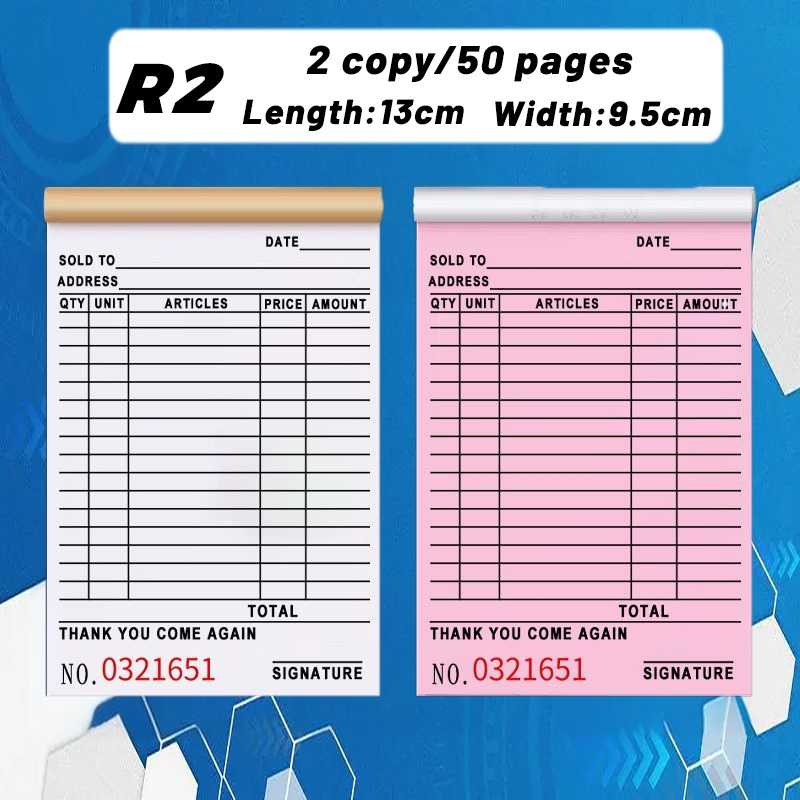 Carbonized Resibo Receipt Wholesale With Carbon Paper Duplicate Receipt Sold Business Delivery Note Order receipt